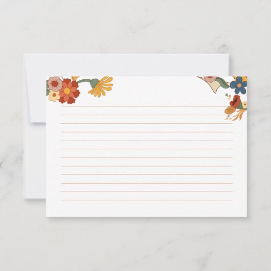 Retro Groovy Brautparty Rezept Card (Rückseite)