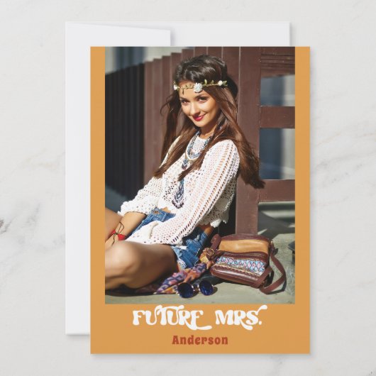 Retro Groovy Bridal Dusche Einladung (Rückseite)