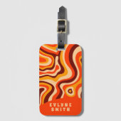 Retro Groovy Bright Orange Bold Boho Gepäckanhänger (Vorderseite Vertikal)