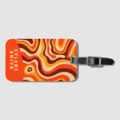 Retro Groovy Bright Orange Bold Boho Gepäckanhänger (Vorderseite (Horizontal))