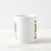 Retro Groovy Checkered Pumpkin Daisy Erntedank Kaffeetasse (Mittel)