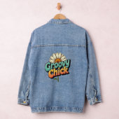 Retro Groovy Chick Easter Daisy Flower Power Jeansjacke (Hangar)