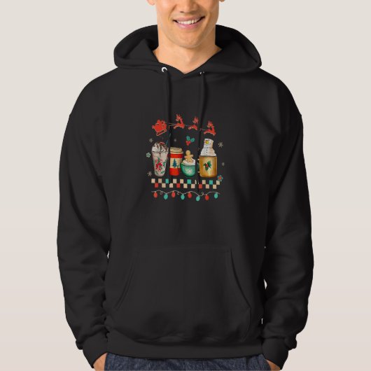 Retro Groovy Christmas Coffee Women Winter Cozy Xm Hoodie (Vorderseite)