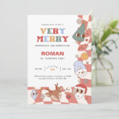 Retro Groovy Christmas Geburtstag Einladung (Stehend Vorderseite)