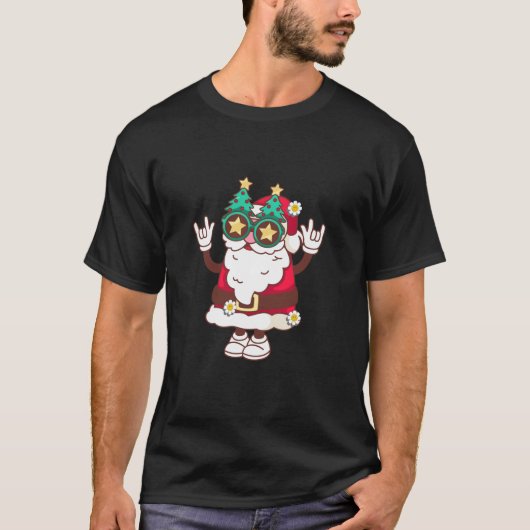 Retro Groovy Christmas Merry Bleibe Bright Hippie  T-Shirt (Vorderseite)