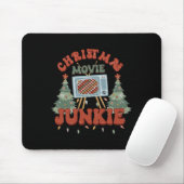 Retro Groovy Christmas Movie Junkie Merry Xmas Tre Mousepad (Mit Mouse)
