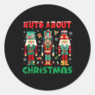 Retro Groovy Christmas Nuts Über Christmas Nutcra Runder Aufkleber