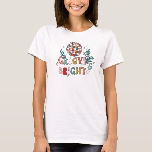 Retro Groovy Christmas T-Shirt (Vorderseite)