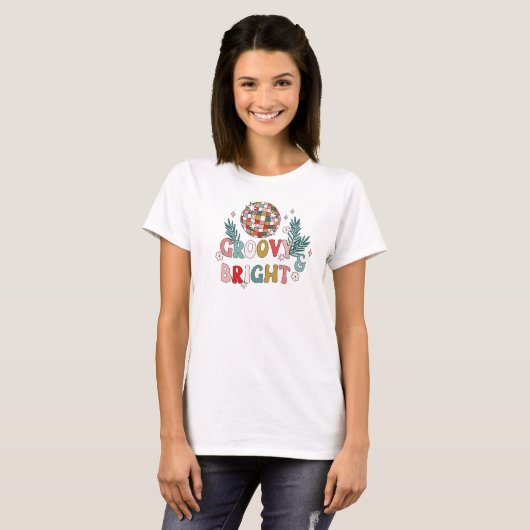 Retro Groovy Christmas T-Shirt (Vorne ganz)