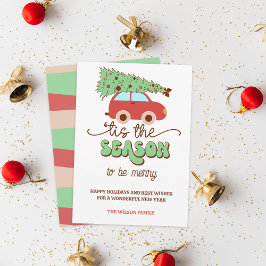 Retro Groovy Christmas Tree Car Das ist die Jahres