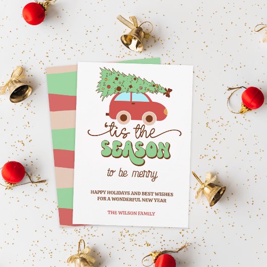 Retro Groovy Christmas Tree Car Das ist die Jahres