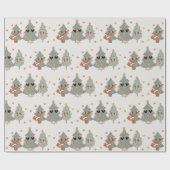 Retro Groovy Christmas Tree Hippie Party Geschenkpapier (Flach)