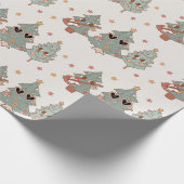Retro Groovy Christmas Tree Hippie Party Geschenkpapier (Ecke)