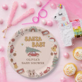 Retro Groovy Christmas Tree Santa Baby Dusche Pappteller (Party)