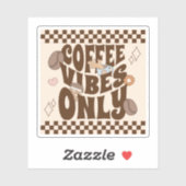 Retro Groovy Coffee Vibes Only Aufkleber (Blatt)