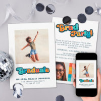 Retro Groovy color 3 Foto Grad Party informell