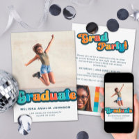 Retro Groovy color 3 Foto Grad Party informell