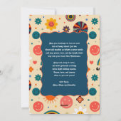 Retro Groovy Colorful 4 Foto Blauer Weihnachten (Rückseite)