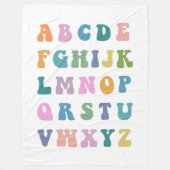Retro Groovy Colorful ABC Alphabet Fleecedecke (Vorderseite)