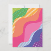 Retro Groovy Colorful Curvy Wavy Brautparty Einladung (Rückseite)