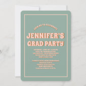 Retro Groovy Colorful High School Graduation Party Einladung (Vorderseite)
