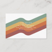 Retro Groovy Colorful Strip Business Card Visitenkarte (Rückseite)