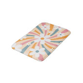 Retro Groovy Colorful Sunshine Daisy Floral Hippie Badematte (Schrägansicht)
