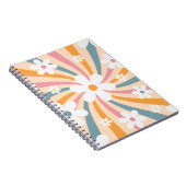 Retro Groovy Colorful Sunshine Daisy Floral Hippie Notizblock (Rechte Seite)