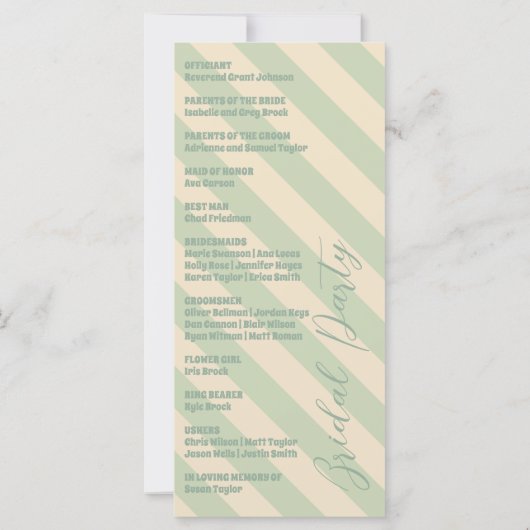 Retro Groovy Colorful Wavy Boho Hochzeitsprogramme (Rückseite)