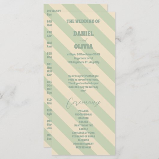 Retro Groovy Colorful Wavy Boho Hochzeitsprogramme (Vorne/Hinten)