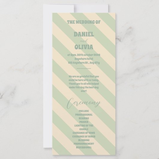 Retro Groovy Colorful Wavy Boho Hochzeitsprogramme (Vorderseite)