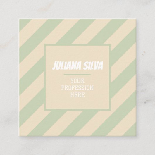 Retro Groovy Colorful Wavy Boho Quadratische Visitenkarte (Vorderseite)