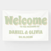 Retro Groovy Colorful Wavy Boho Wed Seating Charts Banner (Horizontal)