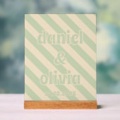 Retro Groovy Colorful Wavy Boho Wedding Acrylschild (Neutral)