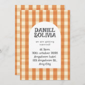 Retro Groovy Colorful Wavy Boho Wedding Einladung (Vorne/Hinten)