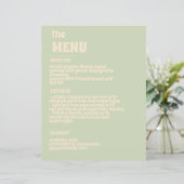 Retro Groovy Colorful Wavy Boho Wedding Menu (Stehend Vorderseite)
