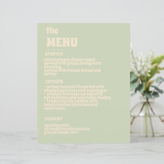Retro Groovy Colorful Wavy Boho Wedding Menu (Stehend Vorderseite)