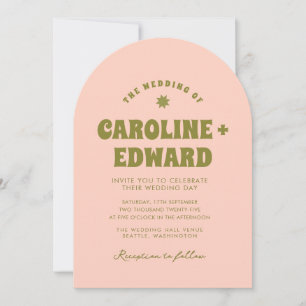 Retro Groovy Colorful Wavy Boho Wedding Qr Code Einladung