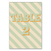 Retro Groovy Colorful Wavy Boho Wedding Tischnummer (Rückseite)