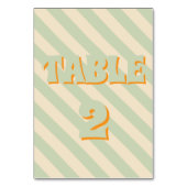 Retro Groovy Colorful Wavy Boho Wedding Tischnummer (Vorderseite)