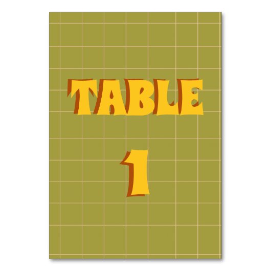 Retro Groovy Colorful Wavy Boho Wedding Tischnummer (Rückseite)