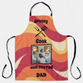 Retro "Groovy Cook One Krass Vater" Muster und Fot Schürze (Vorderseite)