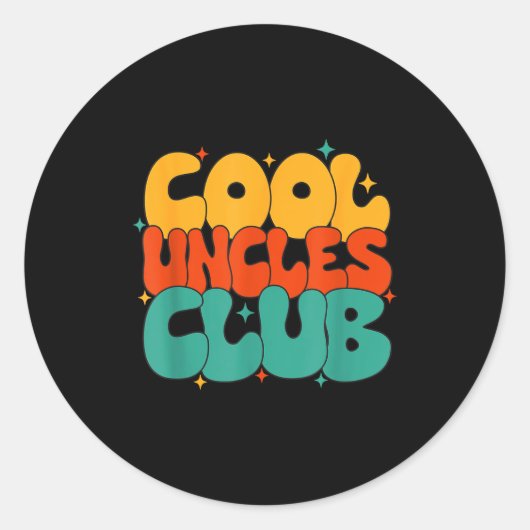Retro Groovy Cool Uncles Club Funny New Uncle Runder Aufkleber (Vorderseite)