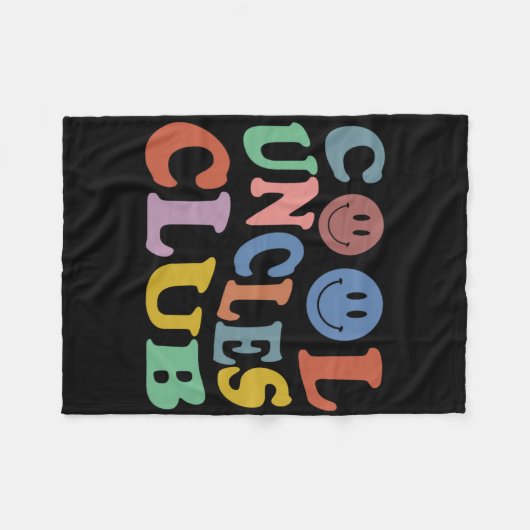Retro Groovy Cool Uncles Club Smile Face Funny New Fleecedecke (Vorderseite (Horizontal))