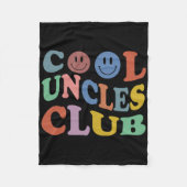 Retro Groovy Cool Uncles Club Smile Face Funny New Fleecedecke (Vorderseite)