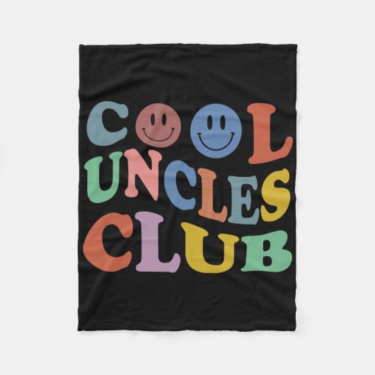 Retro Groovy Cool Uncles Club Smile Face Funny New Fleecedecke (Vorderseite)