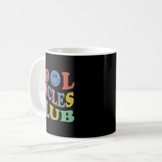 Retro Groovy Cool Uncles Club Smile Face Funny New Kaffeetasse (Vorderseite Links)