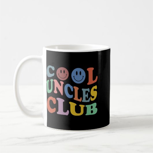 Retro Groovy Cool Uncles Club Smile Face Funny New Kaffeetasse (Links)