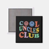 Retro Groovy Cool Uncles Club Smile Face Funny New Magnet (Vorderseite/Rückseite)