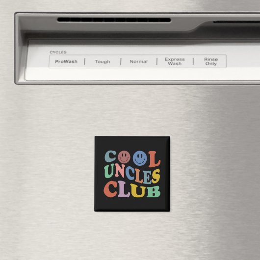 Retro Groovy Cool Uncles Club Smile Face Funny New Magnet (In Situ (Geschirrspüler))